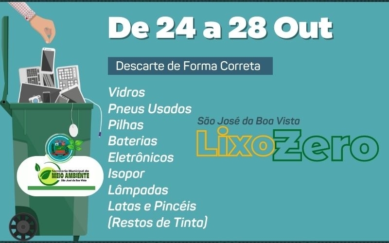 Meio Ambiente promove Semana do Lixo Zero de 24 a 28/10
